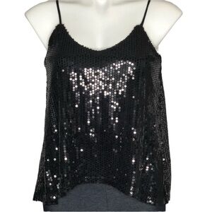 Maite Perroni black sequin tank top, NWT, medium
